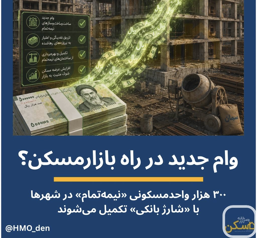 طرح جدید وام تکمیل مسکن برای آزادسازی ۶۶۹ هزار میلیارد تومان سرمایه منجمد