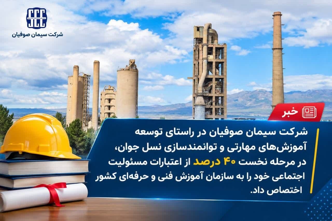 سیمان صوفیان ۴۰ درصد از بودجه مسئولیت اجتماعی خود را به آموزش‌های مهارتی اختصاص داد